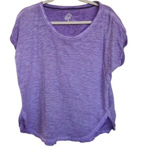 Pilcro Anthropologie Purple Slub Tee XS Relaxed Fit Split Hem Lightweight Cotton